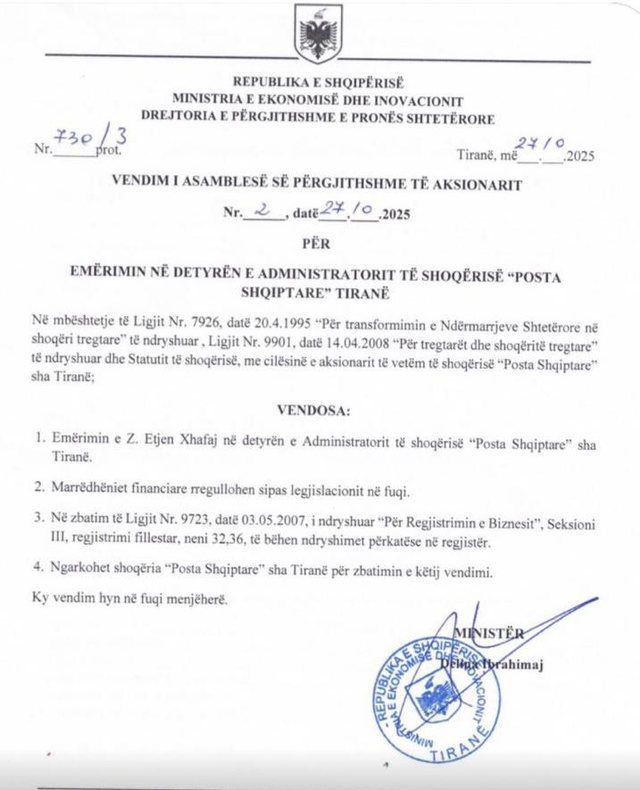 Ish-deputeti i PS emërohet në krye të Postës Shqiptare  img 9576